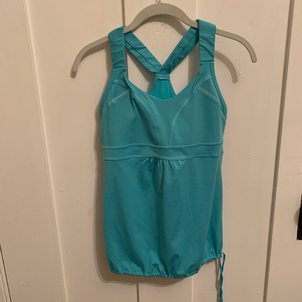 Athleta Teal Built-In Bra Work Out Top